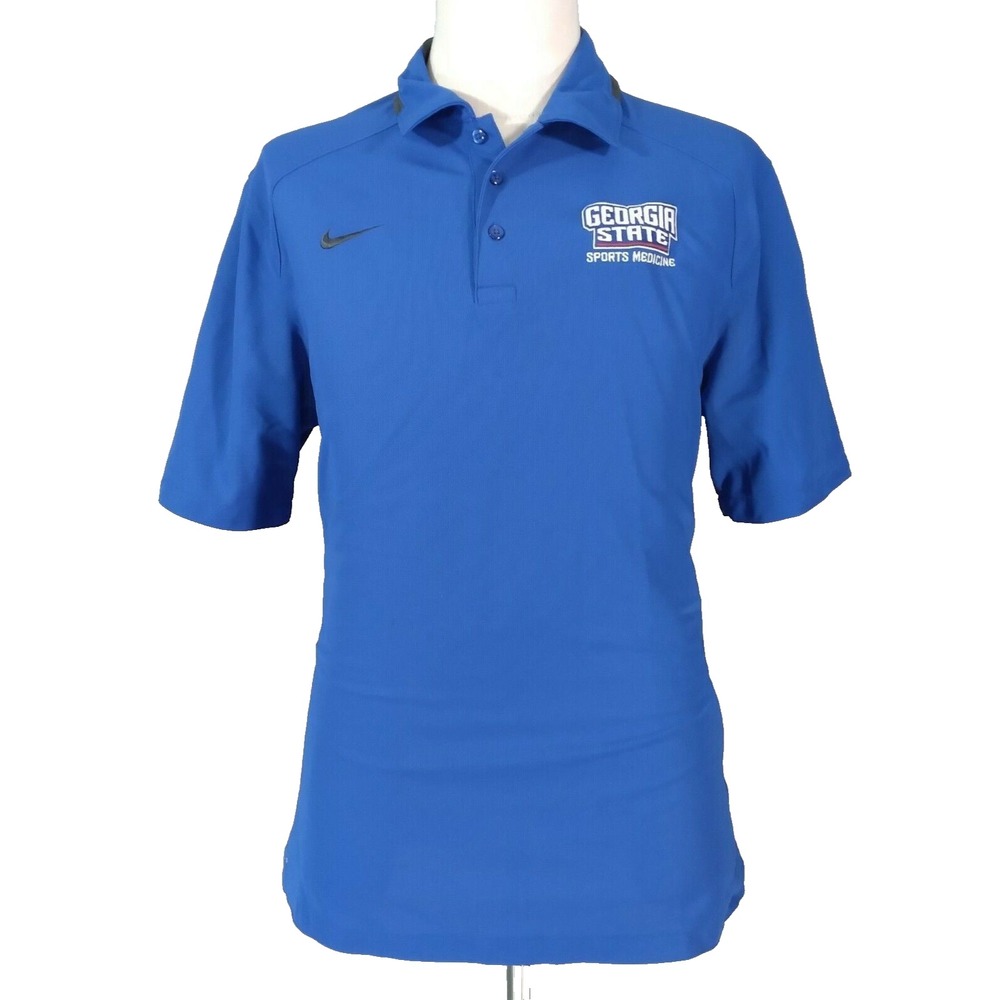Nike golf polo shirt men's large Blue Dri-FIT Georgia State Sports Medicine logo